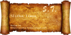 Slifka Tímea névjegykártya